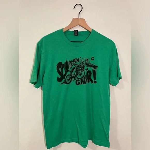 Schlarbing The Gnar! Green GraphicT-Shirt Medium Ski & Bike Local Artist Collab - Picture 5 of 7